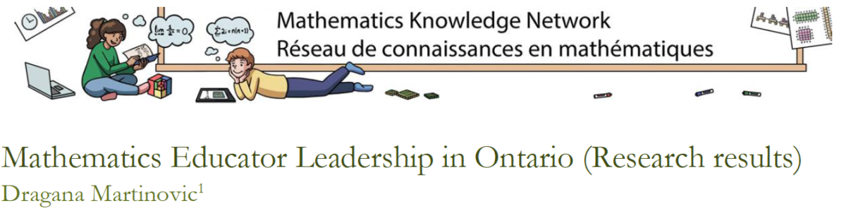 Rapport de recherche : le leadership des éducateurs en mathématique en Ontario